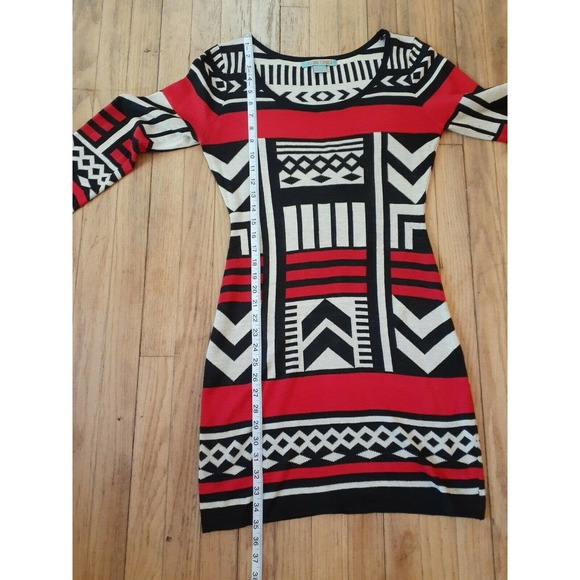 Flying Tomato Geometric 3/4 Sleeve Dress Sz M - Picture 7 of 8
